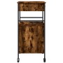 Carrito de cocina madera ingeniería roble ahumado 56x43x89,5 cm de , Carros de cocina y comedor - Ref: Foro24-842393, Precio:...