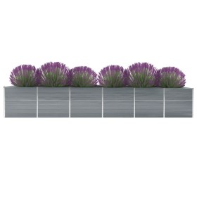 Arriate de jardín de acero galvanizado gris 480x80x77 cm de vidaXL, Maceteros y jardineras - Ref: Foro24-47068, Precio: 154,1...
