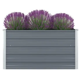 Jardinera elevada de acero galvanizado gris 100x100x45 cm de vidaXL, Maceteros y jardineras - Ref: Foro24-47022, Precio: 35,6...