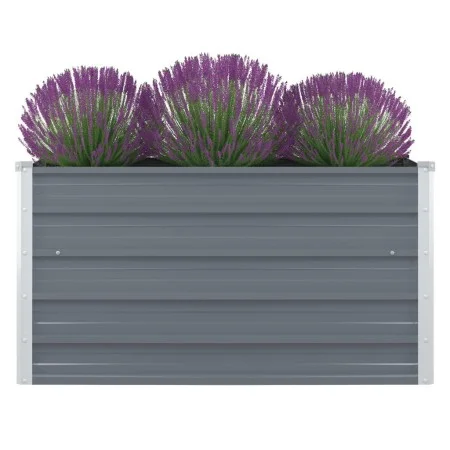 Jardinera elevada de acero galvanizado gris 100x100x45 cm de vidaXL, Maceteros y jardineras - Ref: Foro24-47022, Precio: 35,6...