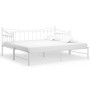 Estructura de sofá cama extraíble de metal blanco 90x200 cm de vidaXL, Camas y somieres - Ref: Foro24-324759, Precio: 163,48 ...