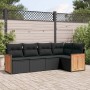 Set de muebles de jardín 5 pzas y cojines ratán sintético negro de , Conjuntos de jardín - Ref: Foro24-3260025, Precio: 337,2...