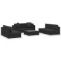 Set de muebles de jardín y cojines 7 pzas ratán sintético negro de vidaXL, Conjuntos de jardín - Ref: Foro24-47256, Precio: 8...
