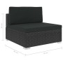 Set de muebles de jardín y cojines 7 pzas ratán sintético negro de vidaXL, Conjuntos de jardín - Ref: Foro24-47256, Precio: 8...