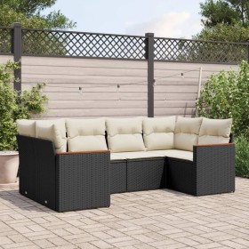 Set de sofás de jardín 6 piezas y cojines ratán sintético negro de , Conjuntos de jardín - Ref: Foro24-3258661, Precio: 395,4...