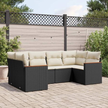 Set de sofás de jardín 6 piezas y cojines ratán sintético negro de , Conjuntos de jardín - Ref: Foro24-3258661, Precio: 395,4...