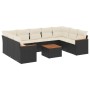 Set de sofás de jardín 10 pzas cojines ratán sintético negro de , Conjuntos de jardín - Ref: Foro24-3258682, Precio: 591,31 €...