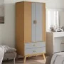 Armario OLDEN madera maciza pino gris y marrón 76,5x53x172 cm de , Armarios roperos - Ref: Foro24-358595, Precio: 245,25 €, D...
