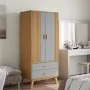 Armario OLDEN madera maciza pino gris y marrón 76,5x53x172 cm de , Armarios roperos - Ref: Foro24-358595, Precio: 245,25 €, D...