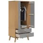 Armario OLDEN madera maciza pino gris y marrón 76,5x53x172 cm de , Armarios roperos - Ref: Foro24-358595, Precio: 245,25 €, D...