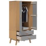 Armario OLDEN madera maciza pino gris y marrón 76,5x53x172 cm de , Armarios roperos - Ref: Foro24-358595, Precio: 249,44 €, D...