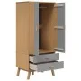 Armario OLDEN madera maciza pino gris y marrón 76,5x53x172 cm de , Armarios roperos - Ref: Foro24-358595, Precio: 245,25 €, D...