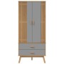 Armario OLDEN madera maciza pino gris y marrón 76,5x53x172 cm de , Armarios roperos - Ref: Foro24-358595, Precio: 249,44 €, D...