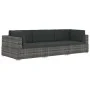 Set de sofás de jardín con cojines 3 pzas ratán sintético gris de vidaXL, Conjuntos de jardín - Ref: Foro24-47266, Precio: 30...