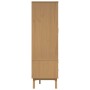 Armario OLDEN madera maciza pino gris y marrón 76,5x53x172 cm de , Armarios roperos - Ref: Foro24-358595, Precio: 249,44 €, D...