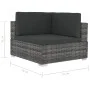 Set de sofás de jardín con cojines 3 pzas ratán sintético gris de vidaXL, Conjuntos de jardín - Ref: Foro24-47266, Precio: 30...