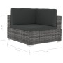 Set de sofás de jardín con cojines 3 pzas ratán sintético gris de vidaXL, Conjuntos de jardín - Ref: Foro24-47266, Precio: 31...