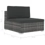 Set de sofás de jardín con cojines 3 pzas ratán sintético gris de vidaXL, Conjuntos de jardín - Ref: Foro24-47266, Precio: 30...
