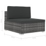 Set de sofás de jardín con cojines 3 pzas ratán sintético gris de vidaXL, Conjuntos de jardín - Ref: Foro24-47266, Precio: 31...