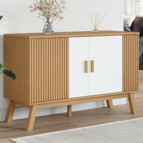 Aparador OLDEN madera maciza pino blanco y marrón 114x43x73,5cm de , Aparadores - Ref: Foro24-358611, Precio: 154,84 €, Descu...