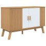 Aparador OLDEN madera maciza pino blanco y marrón 114x43x73,5cm de , Aparadores - Ref: Foro24-358611, Precio: 154,84 €, Descu...
