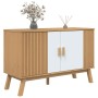 Aparador OLDEN madera maciza pino blanco y marrón 114x43x73,5cm de , Aparadores - Ref: Foro24-358611, Precio: 154,84 €, Descu...
