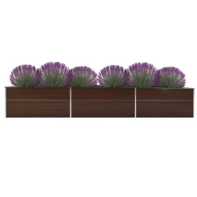 Arriate de jardín de acero galvanizado marrón 480x80x77 cm de vidaXL, Maceteros y jardineras - Ref: Foro24-47070, Precio: 160...