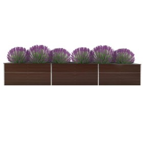 Arriate de jardín de acero galvanizado marrón 480x80x77 cm de vidaXL, Maceteros y jardineras - Ref: Foro24-47070, Precio: 151...