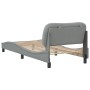 Estructura de cama con cabecero de tela gris claro 90x200 cm de , Camas y somieres - Ref: Foro24-3207744, Precio: 149,04 €, D...