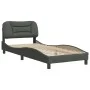 Estructura de cama con cabecero de tela gris oscuro 80x200 cm de , Camas y somieres - Ref: Foro24-3207731, Precio: 147,44 €, ...