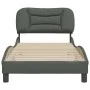 Estructura de cama con cabecero de tela gris oscuro 80x200 cm de , Camas y somieres - Ref: Foro24-3207731, Precio: 147,44 €, ...