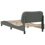 Estructura de cama con cabecero de tela gris oscuro 80x200 cm de , Camas y somieres - Ref: Foro24-3207731, Precio: 149,87 €, ...