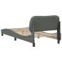 Estructura de cama con cabecero de tela gris oscuro 80x200 cm de , Camas y somieres - Ref: Foro24-3207731, Precio: 147,44 €, ...