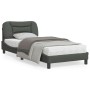 Estructura de cama con cabecero de tela gris oscuro 90x190 cm de , Camas y somieres - Ref: Foro24-3207738, Precio: 153,26 €, ...