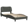 Estructura de cama con cabecero de tela gris oscuro 90x190 cm de , Camas y somieres - Ref: Foro24-3207738, Precio: 153,26 €, ...