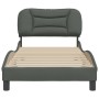 Estructura de cama con cabecero de tela gris oscuro 90x190 cm de , Camas y somieres - Ref: Foro24-3207738, Precio: 153,26 €, ...