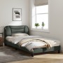 Estructura de cama con cabecero de tela gris oscuro 100x200 cm de , Camas y somieres - Ref: Foro24-3207752, Precio: 140,83 €,...