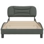 Estructura de cama con cabecero de tela gris oscuro 100x200 cm de , Camas y somieres - Ref: Foro24-3207752, Precio: 140,83 €,...