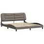 Bed frame with headboard in taupe gray fabric 180x200 cm by , Beds and slatted bases - Ref: Foro24-3207790, Price: 260,60 €, ...