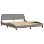Bed frame with headboard in taupe gray fabric 180x200 cm by , Beds and slatted bases - Ref: Foro24-3207790, Price: 260,60 €, ...