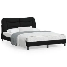 Bed frame with black fabric headboard 140x190 cm by , Beds and slatted bases - Ref: Foro24-3207767, Price: 211,07 €, Discount: %