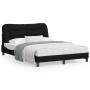 Estructura de cama con cabecero de tela negro 140x190 cm de , Camas y somieres - Ref: Foro24-3207767, Precio: 214,47 €, Descu...