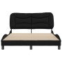 Estructura de cama con cabecero de tela negro 140x190 cm de , Camas y somieres - Ref: Foro24-3207767, Precio: 214,47 €, Descu...
