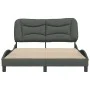 Bed frame with headboard in dark gray fabric 140x200 cm by , Beds and slatted bases - Ref: Foro24-3207773, Price: 208,80 €, D...