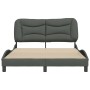 Estructura de cama con cabecero de tela gris oscuro 120x200 cm de , Camas y somieres - Ref: Foro24-3207759, Precio: 188,78 €,...