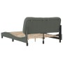 Estructura de cama con cabecero de tela gris oscuro 120x200 cm de , Camas y somieres - Ref: Foro24-3207759, Precio: 188,78 €,...