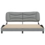 Estructura de cama con cabecero gris claro tela 180x200 cm de , Camas y somieres - Ref: Foro24-3207786, Precio: 238,72 €, Des...