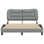 Estructura de cama con cabecero de tela gris claro 140x190 cm de , Camas y somieres - Ref: Foro24-3207765, Precio: 202,49 €, ...