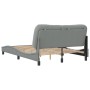 Estructura de cama con cabecero de tela gris claro 140x190 cm de , Camas y somieres - Ref: Foro24-3207765, Precio: 202,49 €, ...