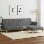 Sofá cama de 2 plazas con taburete tela gris oscuro de , Sofás - Ref: Foro24-3216247, Precio: 324,67 €, Descuento: %